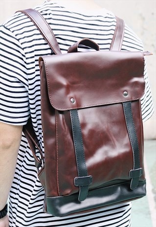 SHALEX LEATHER-LOOK BACKPACK