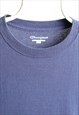 VINTAGE CHAMPION CREWNECK T-SHIRT NAVY BLUE SIZE L