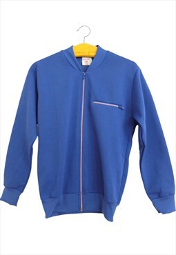 Vintage Track Jacket 70s Deadstock Athletic Mod Blue Fleece