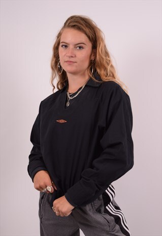 VINTAGE UMBRO PULLOVER JACKET BLACK