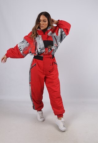 VINTAGE CLARY FULL SKI SUIT SNOW SPORTS UK 14 L (EL2N)