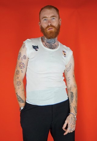 VINTAGE TANK TOP WITH EMBELISMENTS