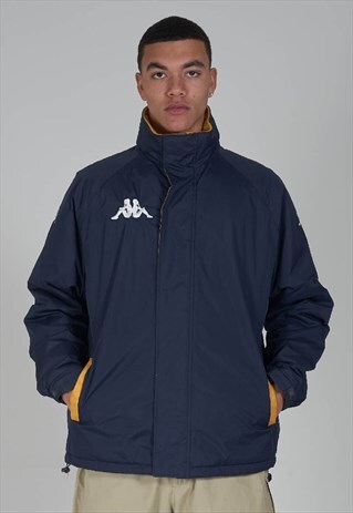 VINTAGE PADDED 90S KAPPA NAVY SPORT JACKET