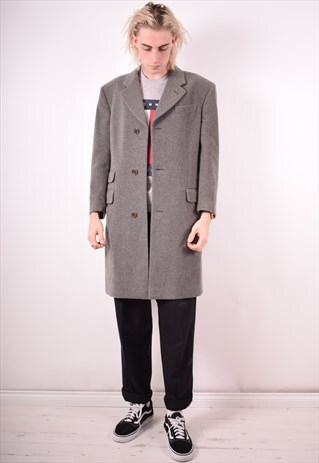 GIANFRANCO FERRE MENS VINTAGE COAT MEDIUM GREY 90S