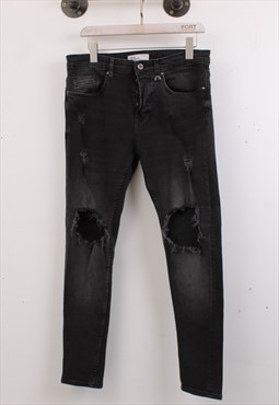 Vintage Men's Zara Men's Black ripped jeans