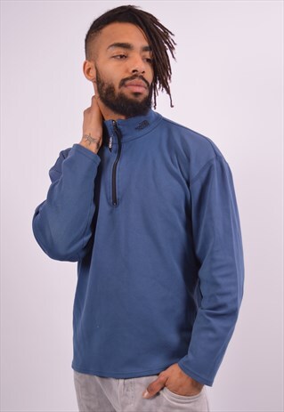 THE NORTH FACE MENS VINTAGE SWEATSHIRT JUMPER LARGE BLUE 90S