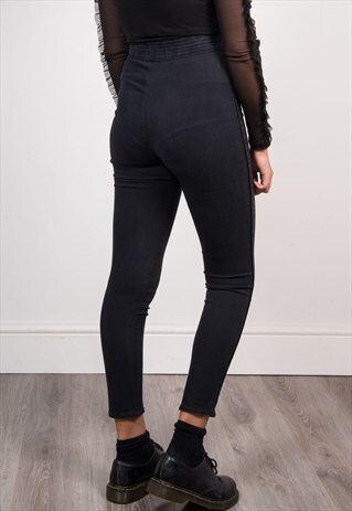 VINTAGE 90'S BLACK HIGH WAIST SKINNY JEANS