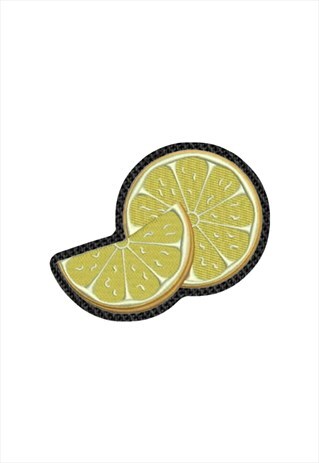 EMBROIDERED SLICED LEMON IRON ON PATCH / SEW ON PATCH
