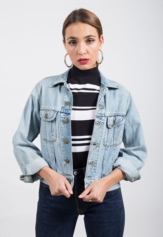 VINTAGE 80S CLASSIC LEE BASIC DENIM JACKET / S7599