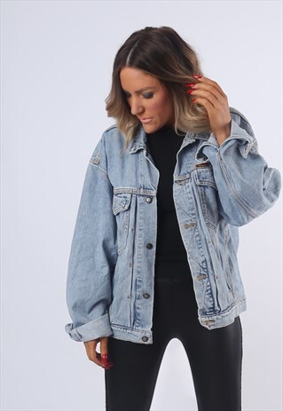 WRANGLER DENIM JACKET OVERSIZED FITTED UK 16 (AAI)
