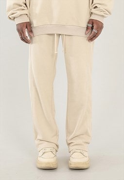 Biege Relaxed Fit Heavy Cotton sweatpants Jeans trousers 