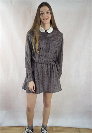 VINTAGE PAISLEY PRINT MINI DRESS