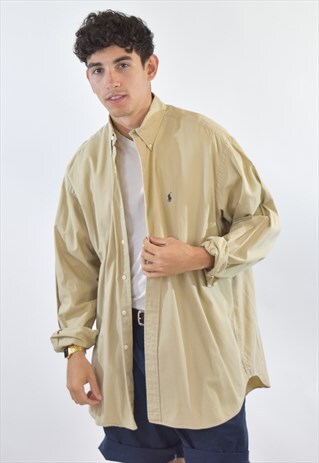 VINTAGE 90S BEIGE RALPH LAUREN SHIRT