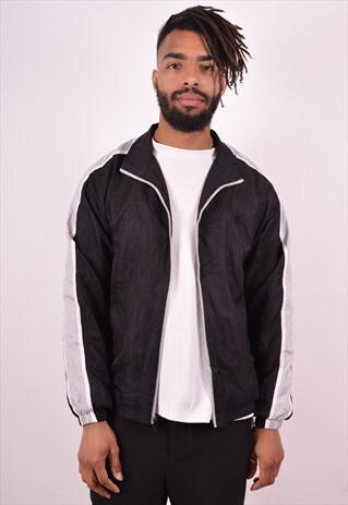 STARTER MENS VINTAGE TRACKSUIT TOP JACKET MEDIUM BLACK 90S