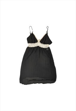 Vintage Y2K Lace Sheer Cami Dress Top Black Medium