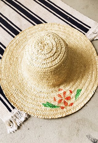 80'S RETRO BOHO FESTIVAL PARIS CHIC SUMMER STRAW HAT