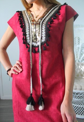 DRESS SIZE S/M EMBROIDERY AND TASSELS