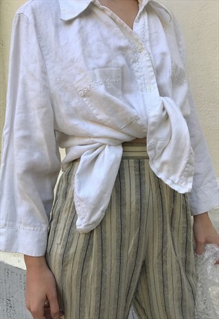 LINEN SHIRT WITH EMBROIDERY