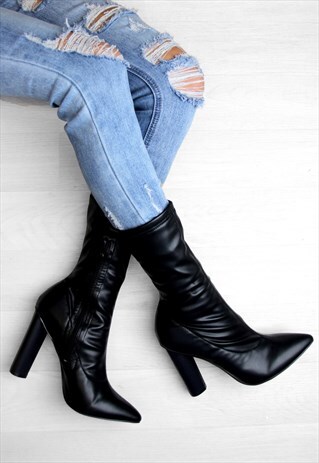 TAMSYN FAUX LEATHER ANKLE BOOTS