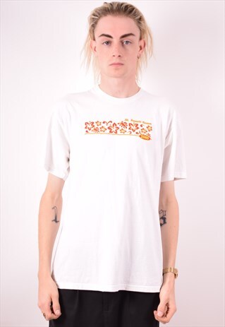 NIKE MENS VINTAGE T-SHIRT TOP MEDIUM WHITE