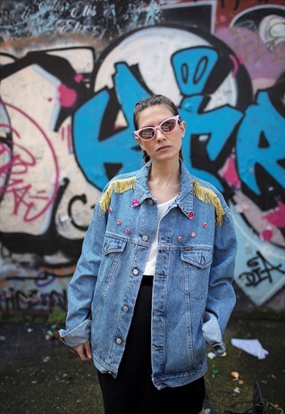 VINTAGE 90S RIFLE CUSTOM DENIM JACKET