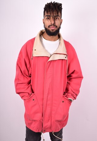 TIMBERLAND MENS VINTAGE JACKET LARGE RED 90'S