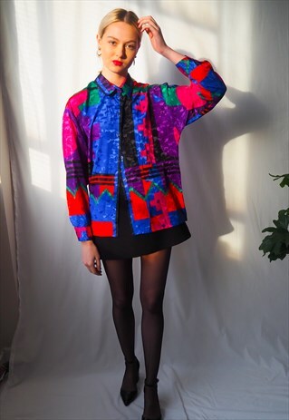 VINTAGE REVIVAL 1980'S COLOURFUL PATTERN SHIRT