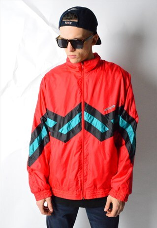 VINTAGE 90S RED SHELL ADIDAS TRACK JACKET