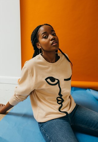 ABSTRACT FACE SWEATSHIRT