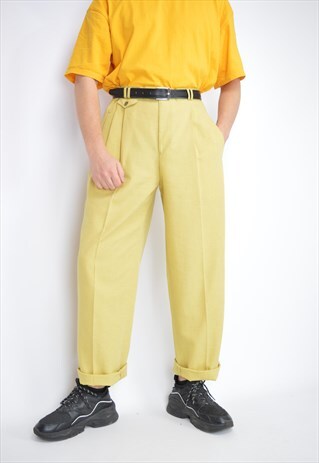 Vintage yellow classic 80's trousers 