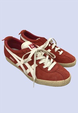 90s Style Rust Red Suede Low Top Mexico Casual Trainers