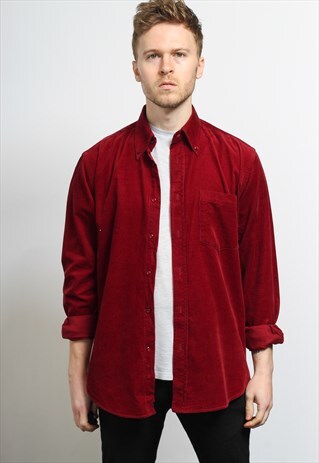 VINTAGE CORDUROY CORD SHIRT RED