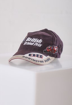 Vintage Racing Baseball Cap in Navy Adjustable Summer Hat