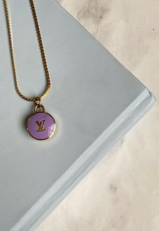 Authentic Louis Vuitton Vintage Heart Pendant Reworked Necklace
