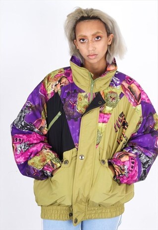 VINTAGE COLOUR BLOCK SKI JACKET