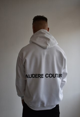 WHITE BACK LOGO HOOD