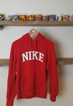 Vintage Nike hoodie spellout  swoosh red white 