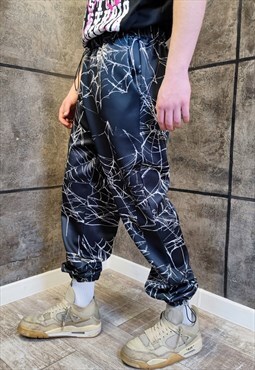 Spider web joggers handmade Gothic pants grunge overalls