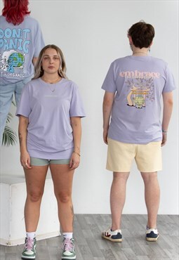 Clouded Label Sustainable Unisex Graphic Tee - Sakura Lilac 
