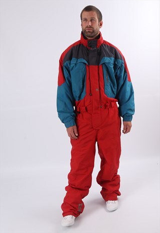 VINTAGE FUGAZZI FULL SKI SUIT SNOW XL 44" 46" TALL (E1L)