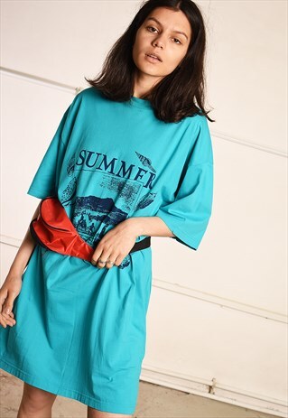 90'S RETRO OVERSIZED FESTIVAL T-SHIRT TEE DRESS