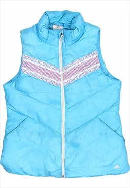 Adidas 90's Puffer Vest Zip Up Gilet 26 Turquoise Blue Green