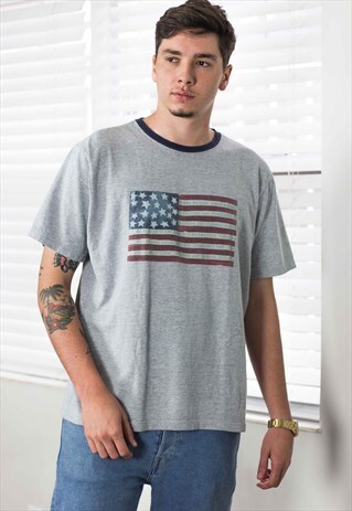 VINTAGE TOMMY HILFIGER T-SHIRT LOGO 90S L 7.6