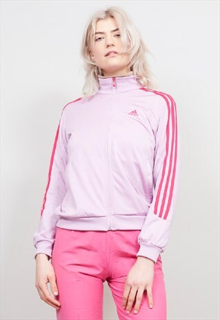 VINTAGE 90'S ADIDAS LILAC/ FUCHSIA STRIPED SPORTS TRACKSUIT