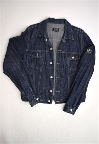 VINTAGE 90S GUESS BLUE DARK WASH DENIM JACKET
