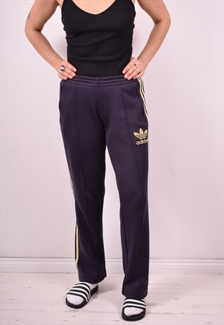 ADIDAS WOMENS VINTAGE TRACKSUIT TROUSERS W30 L30 BLUE 90S