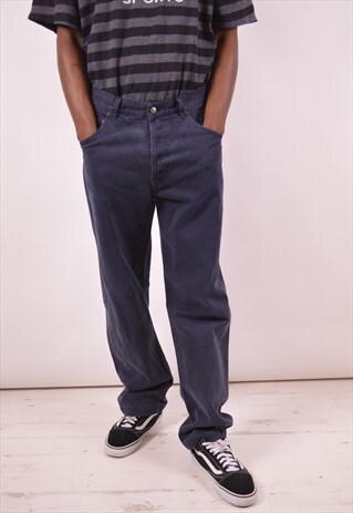 AVIREX MENS VINTAGE JEANS W34 L31 NAVY BLUE 90S