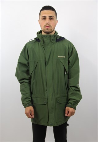 VINTAGE TIMBERLAND GREEN RAIN 90S JACKET
