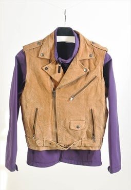 Vintage 00s suede leather biker vest