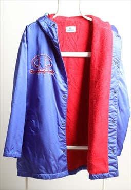 Vintage Champion Padded Big logo Jacket Blue Red